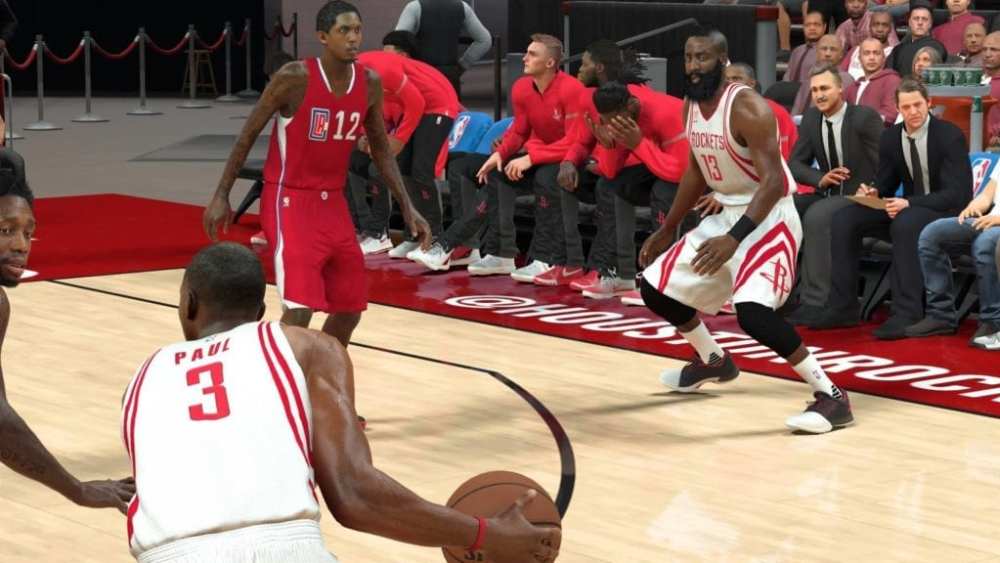 James Harden and Chris Paul, Houston Rockets, NBA 2K17.