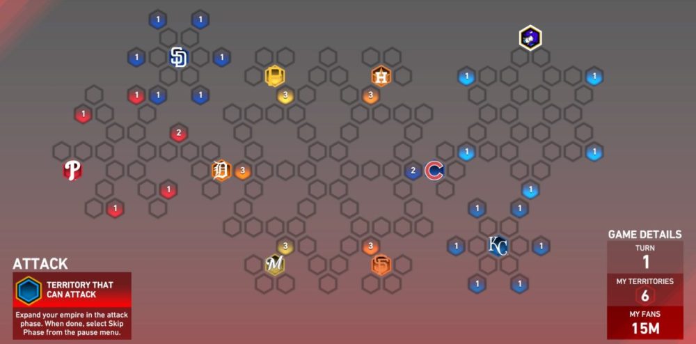 MLB The Show Diamond Dynasty Conquest Map