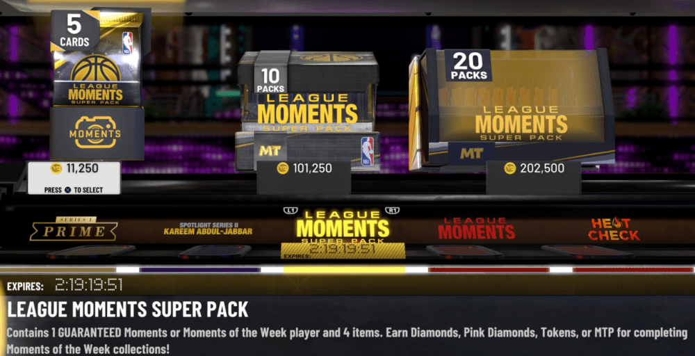 NBA 2K20 MyTeam Moments Super Packs