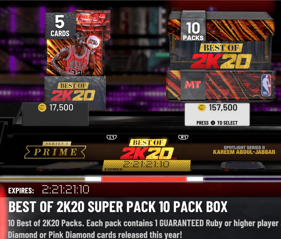 Best of 2k20 packs