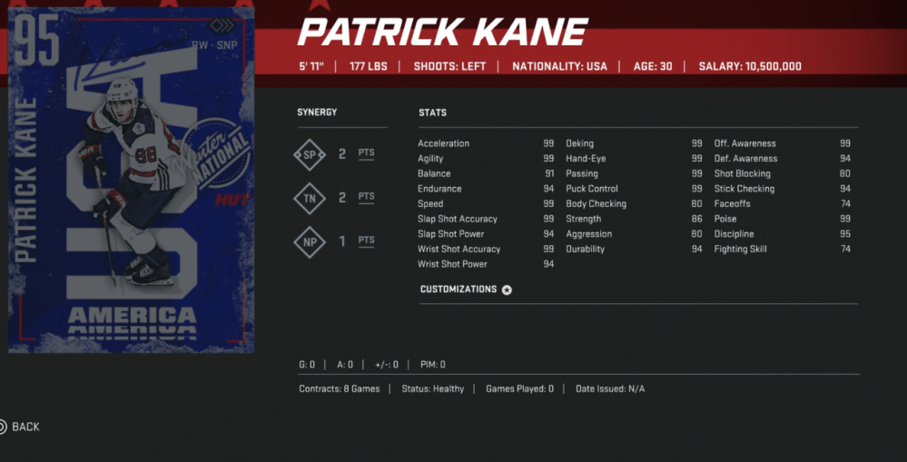 nhl 20 hut winternational kane master