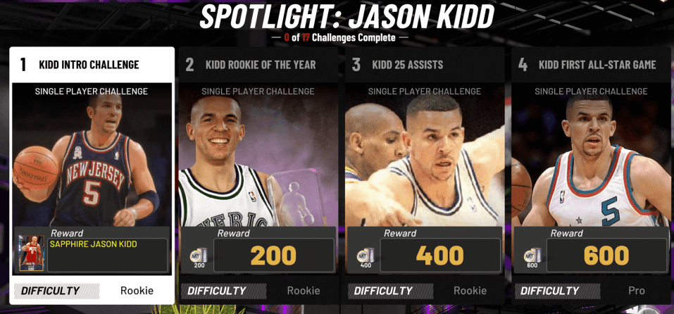 myteam spotlight series jason kidd challenges