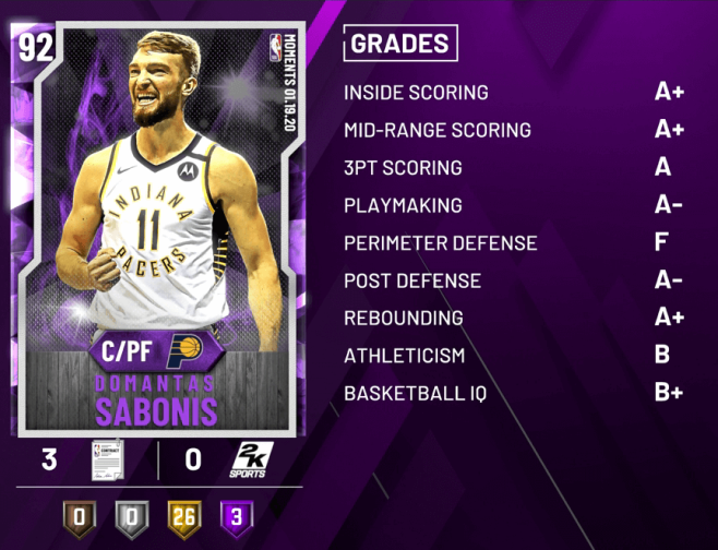 nba 2k20 moments sabonis