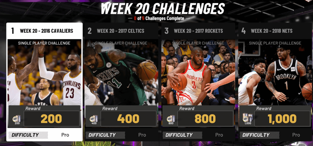 myteam week 20 challenges