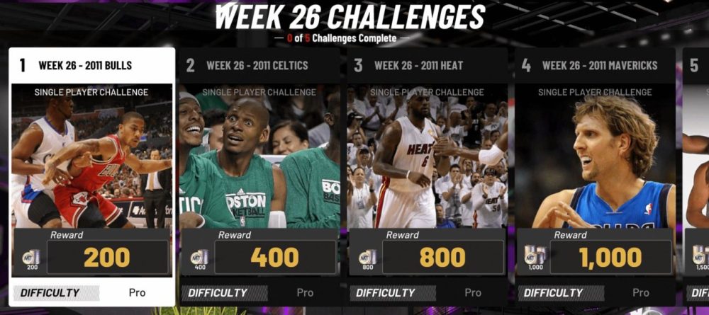 myteam weekly challenges