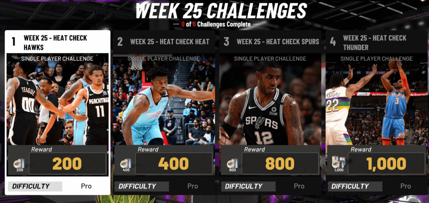 myteam weekly challenges