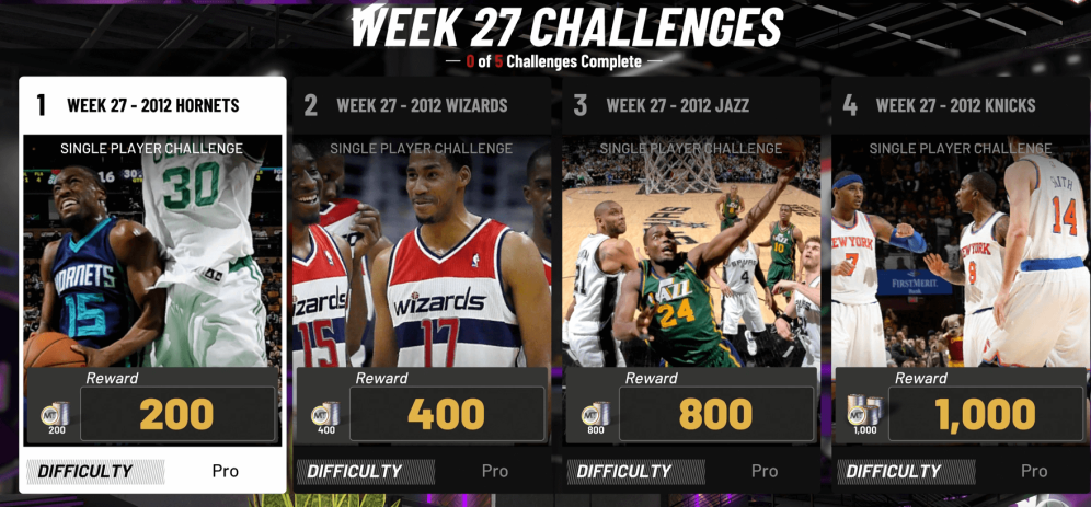 myteam weekly challenges