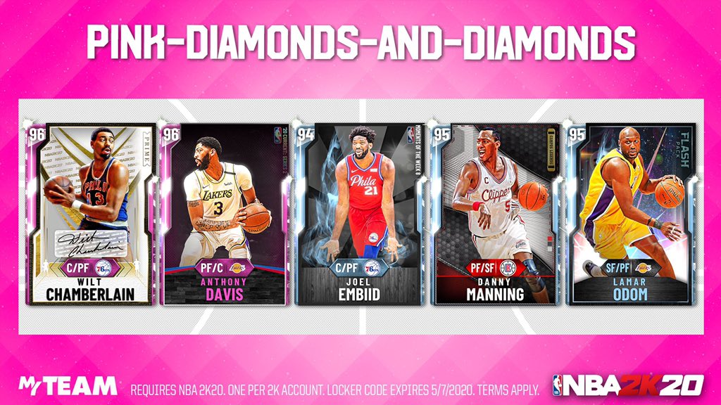 pink diamond locker code nba 2k20 myteam