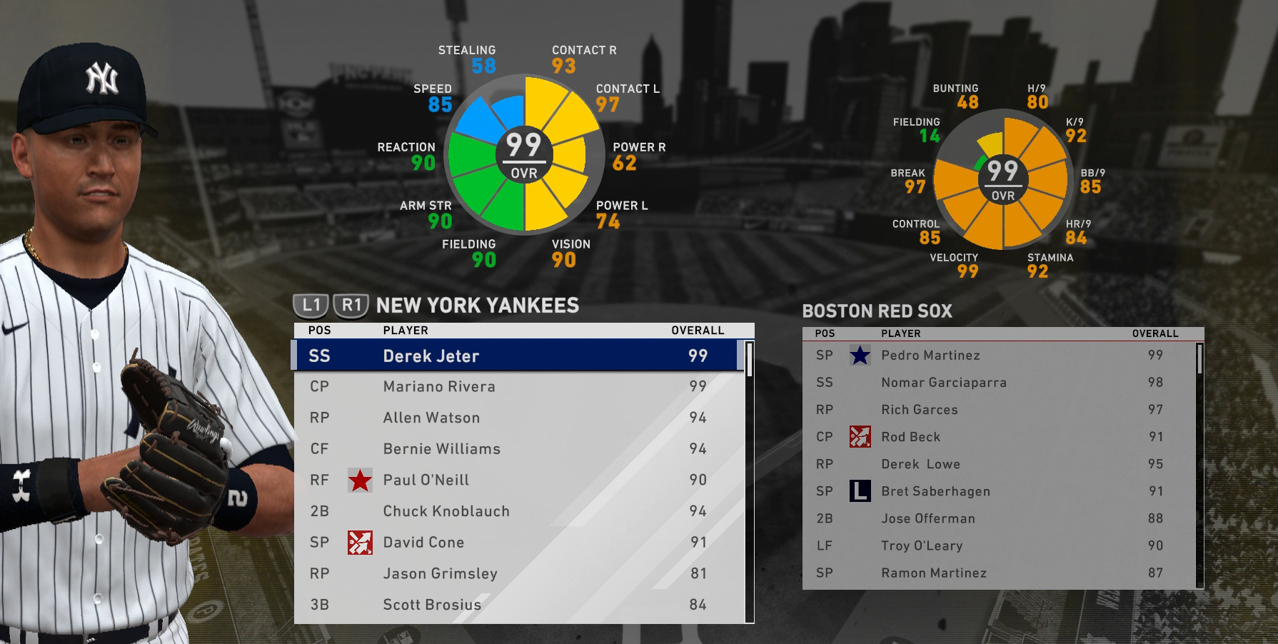 1999 rosters derek jeter