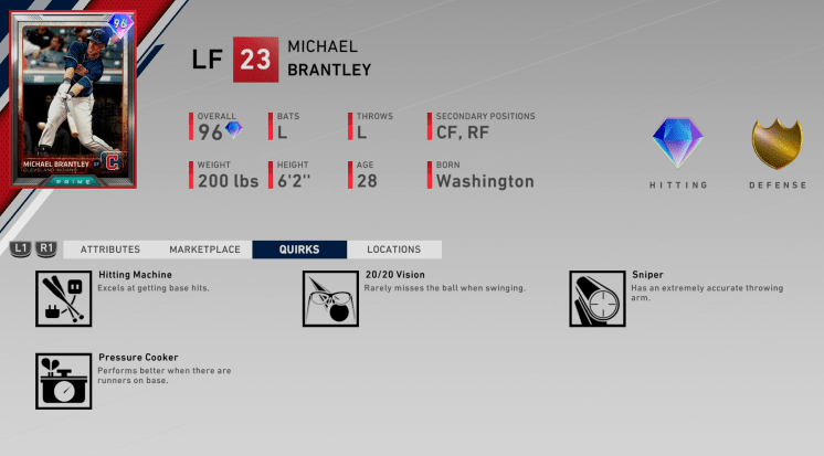 headliners set 28 prime michael brantley quirks