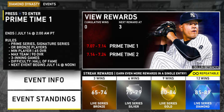 prime time event 1 mlb the show 20