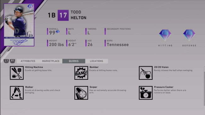 headliners set 47 signature series todd helton quirks