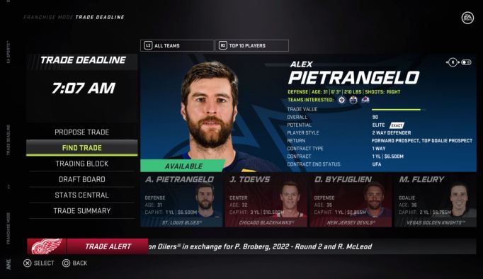 nhl 21 franchise mode trade deadline