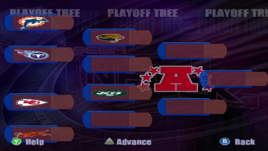 NFL 2K retrospective playoff bracket