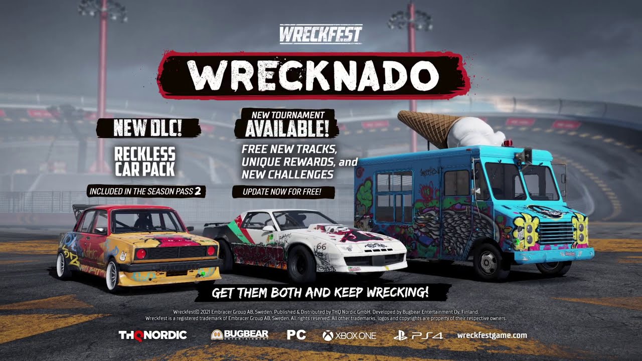 wreckfest wrecknado reckless car pack