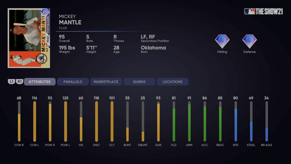 Headliners Set 14 Postseason Mickey Mantle