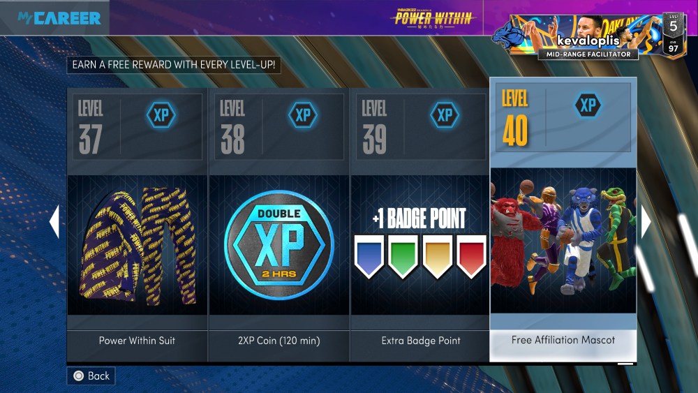 Season XP in NBA 2K