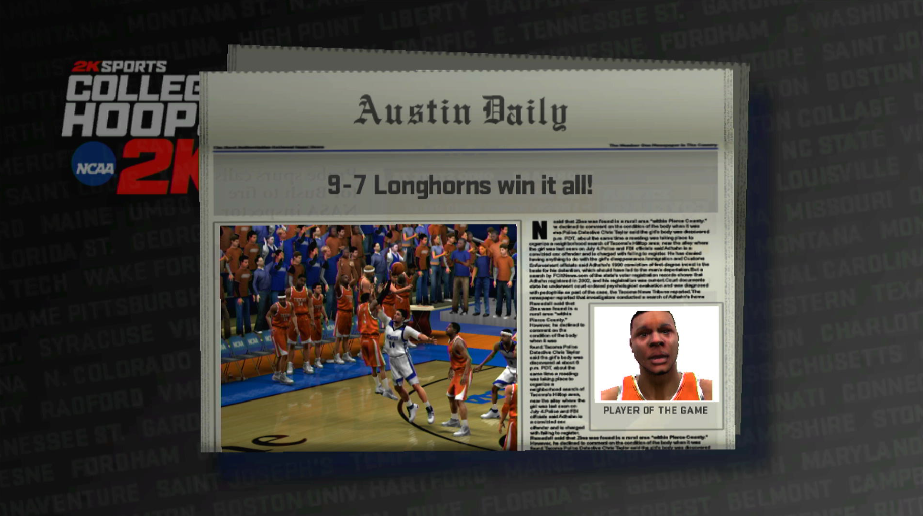 College Hoops 2K8 easter egg