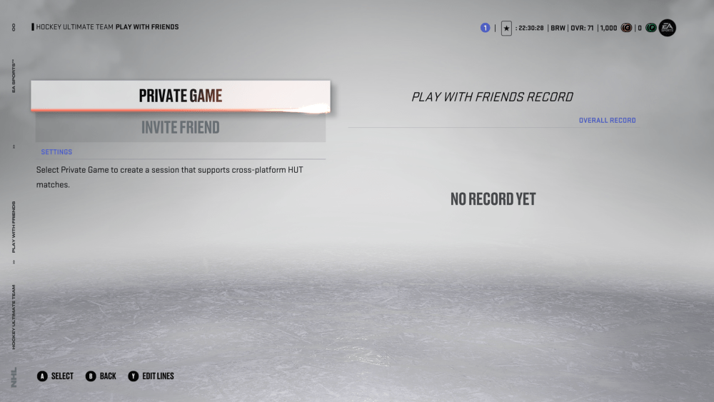 NHL 23 Private Game