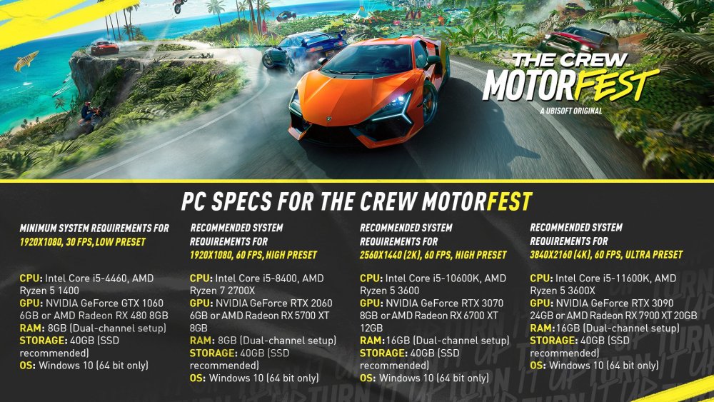 the crew motorfest pc specs