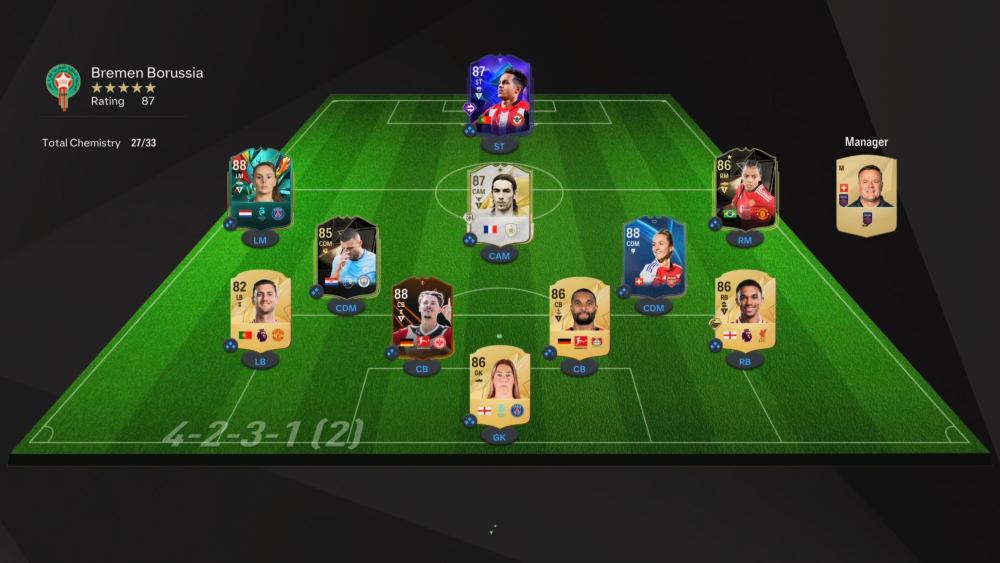 The squad screen in Ultimate Team while loading.